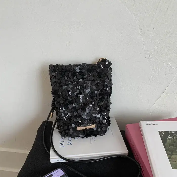 Sacs à main pour femmes à motif de paillettes scintillantes, design populaire à empiècements, sac ba