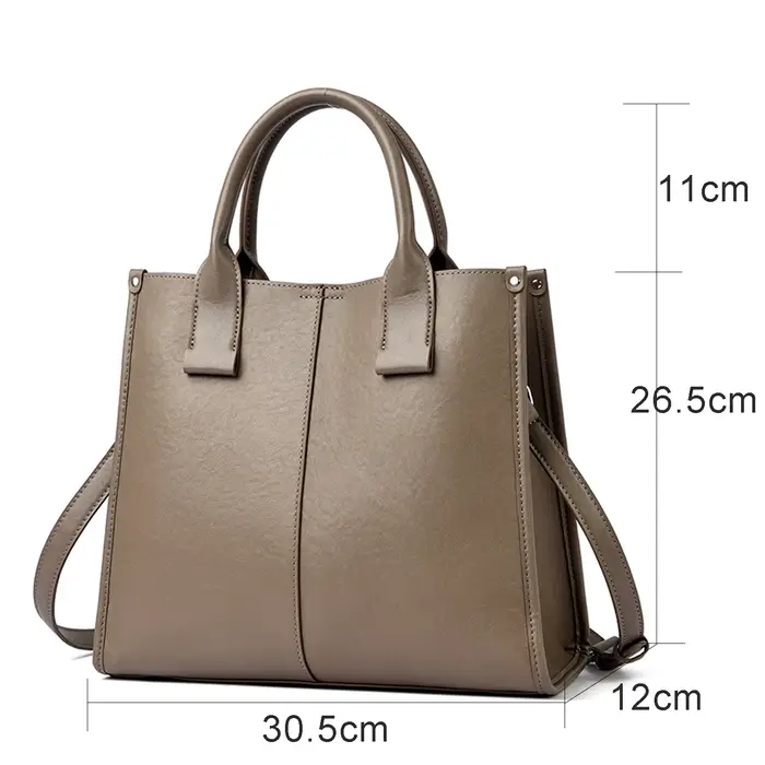 Sac à main en cuir véritable pour femme, sac bandoulière multifonctionnel de grande capacité, sac de