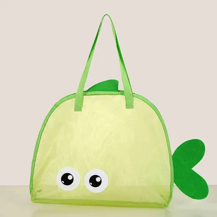 Sac de plage en filet mignon pour jouets de sable, grande capacité, portable, sac de rangement pour 