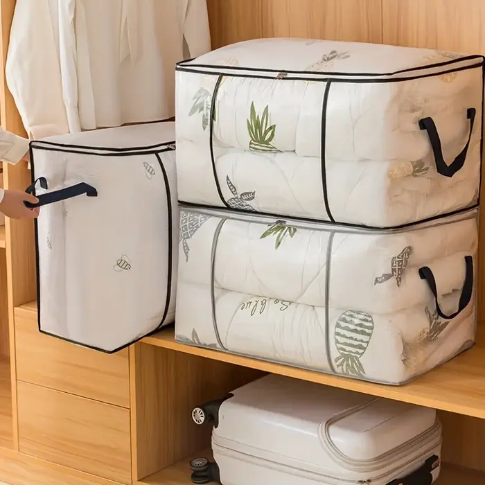 Grand sac de rangement transparent avec fermeture éclair et poignée