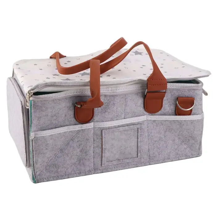 Sac fourre-tout en feutre pour maman, grande capacité, design pliable, sacs à lunch pour enfants, sa