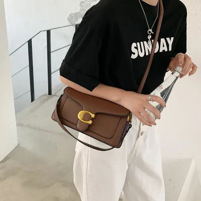Sac à bandoulière simple en cuir PU pour femmes