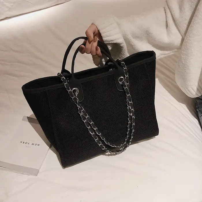 Sac à main en toile de grande capacité pour femmes