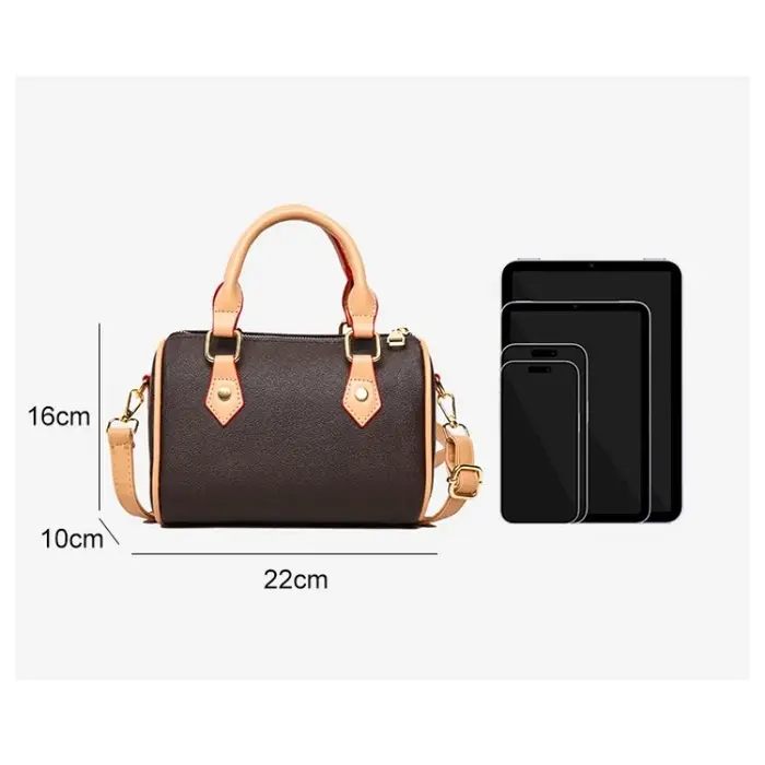 Sac Boston Vintage en cuir PU marron pour femmes