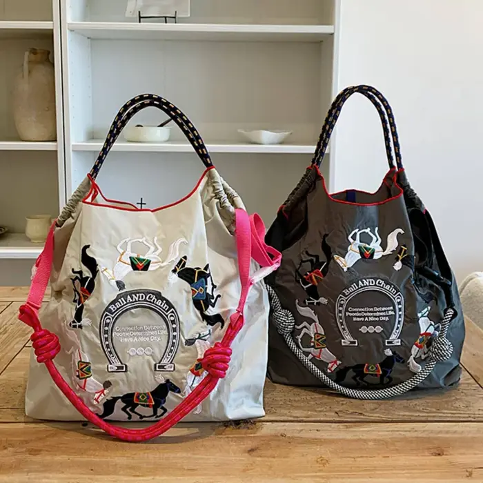 Sac de shopping brodé Wanli Horse