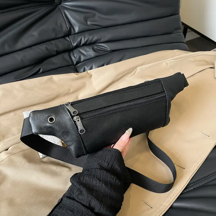 Sac de taille en cuir pour femmes, sac banane décontracté, sac de poitrine, sac à bandoulière simple