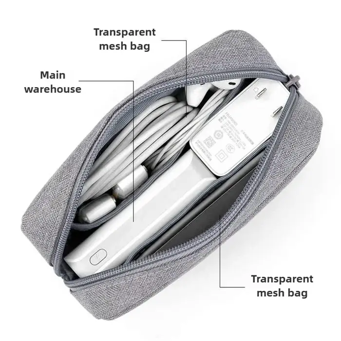 Pochette de voyage pour organiser les câbles USB