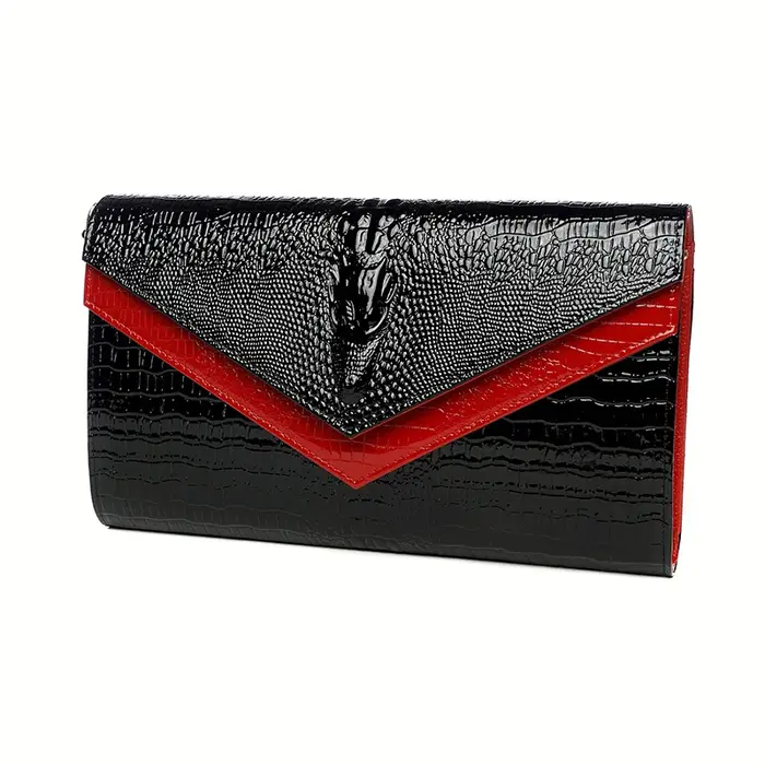 Alligator modèle femmes en cuir de vache pochette Patchwork Crocodile dames peau de vache épaule ou 