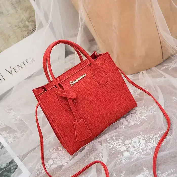 Sac à main minimaliste à motif litchi pour femmes
