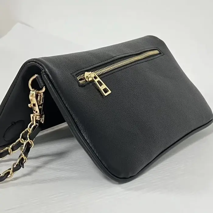 Sac carré classique français en cuir véritable - Sac bandoulière polyvalent style européen et américain