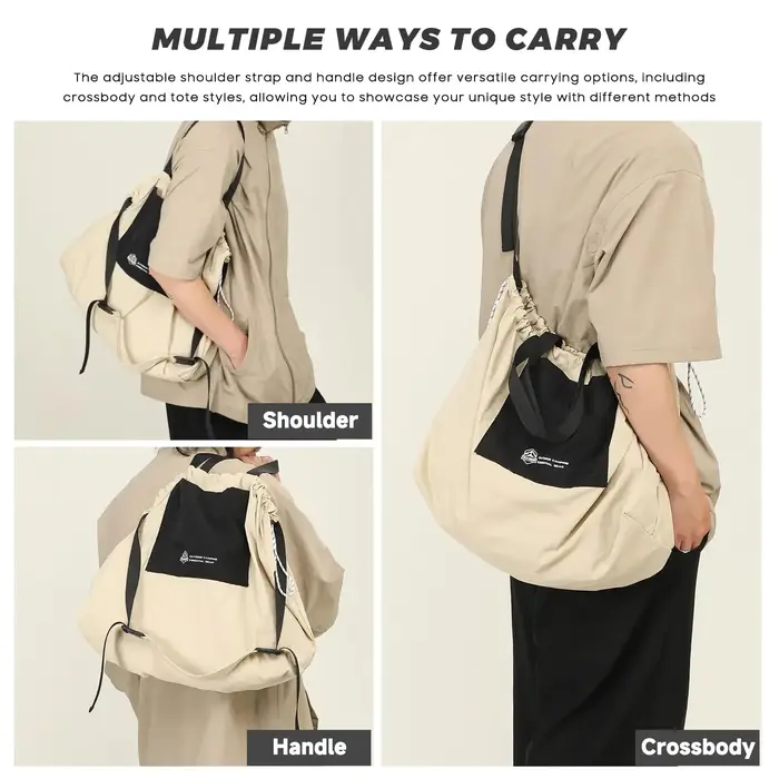 Sac fourre-tout pliable à cordon de serrage