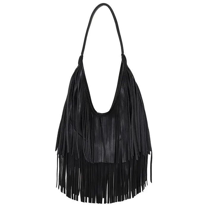 Longues glands femmes sac à main mode sacs à bandoulière pour dames sac à main souple en cuir PU déc