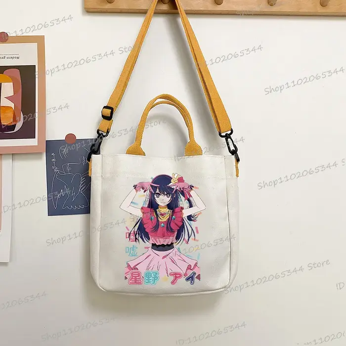 Oshi No Ko Sacs fourre-tout carrés pour femmes Sac à bandoulière Manga japonais Sac