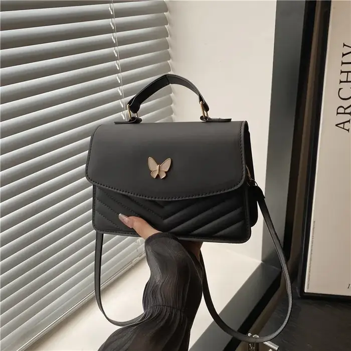 Sac papillon porte-bonheur pour femmes, nouvelle mode, couleur unie, texture simple, tendance, magni