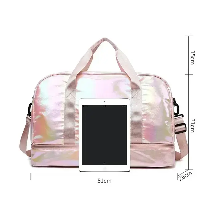 Sac de sport et de voyage pour femme grande capacité avec séparation sec/humide