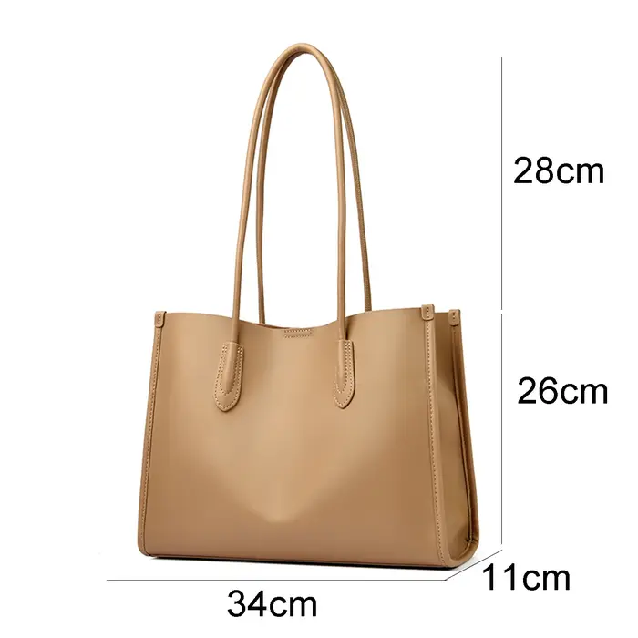 Sac à main en cuir véritable pour femme, sac bandoulière à poignée haute, sac fourre-tout haut de ga