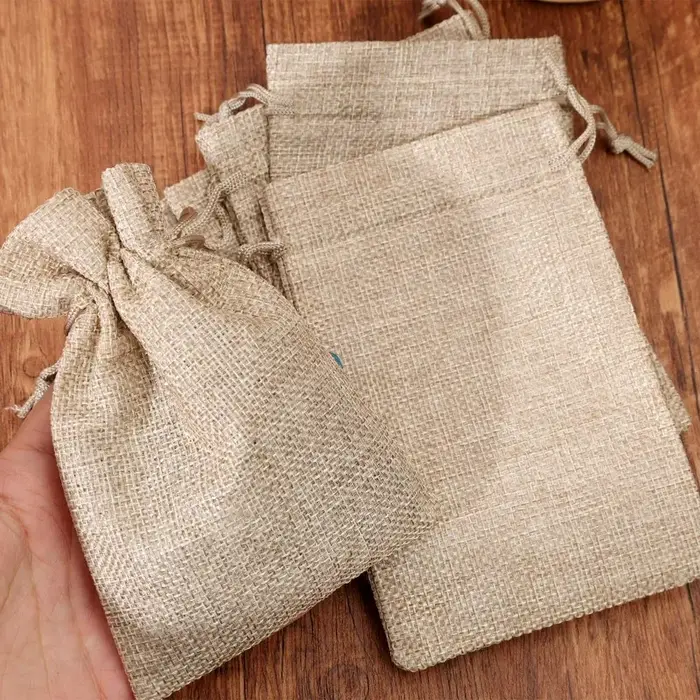 Sacs à cordon en toile de Jute