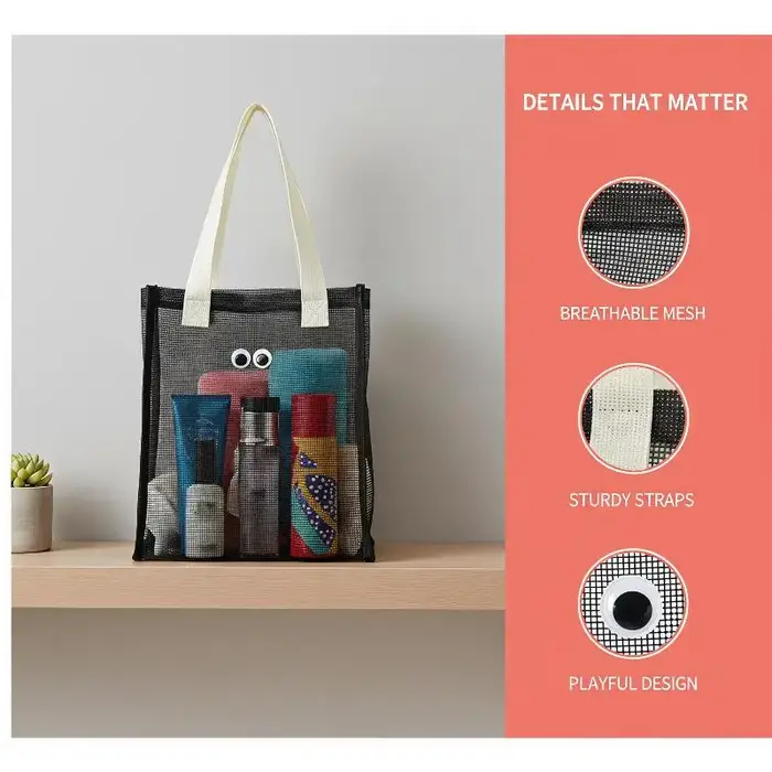 Sac fourre-tout en maille avec décoration œil mignon