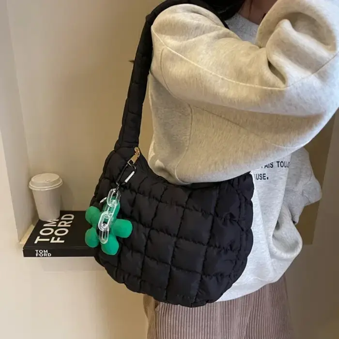 Sac pour femmes Version coréenne doux Girly Style sac à bandoulière mode décontracté bulle boulette sac pli nuage sacs