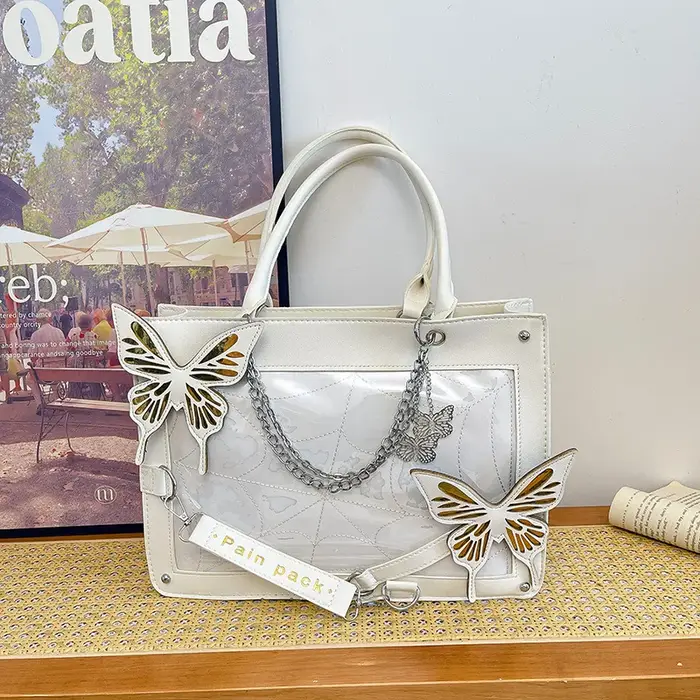 Sac fourre-tout original à bandoulière motif papillon Lolita Gothic