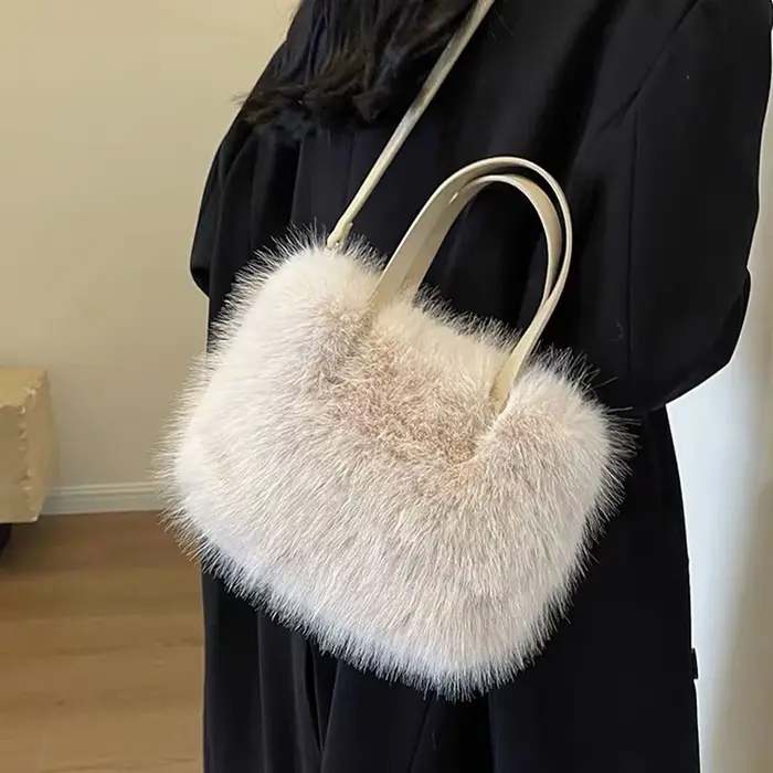 Sac fourre-tout en fausse fourrure pour femmes