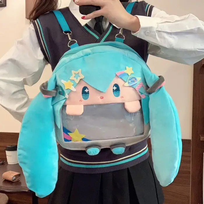 Sac à bandoulière en peluche grande capacité motif Fufu mignon, sac à dos à bandoulière unique en ve