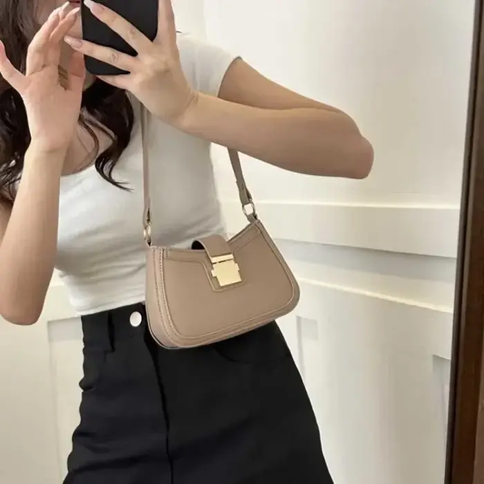 Sac à main Vintage en cuir PU marron pour femmes