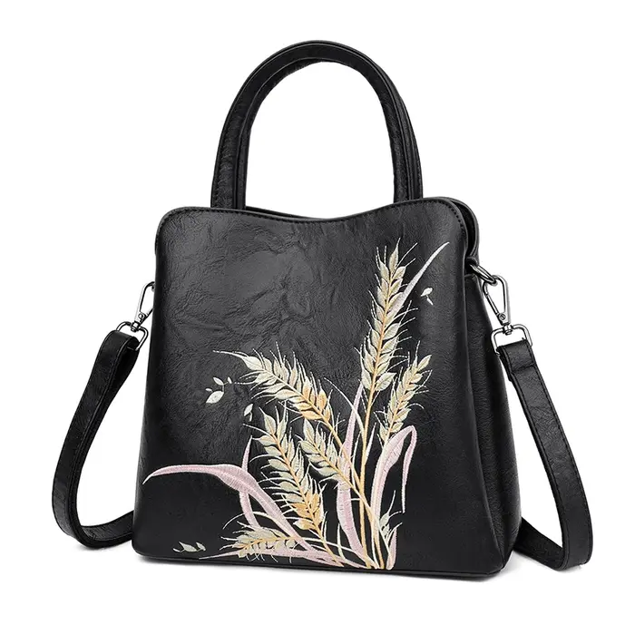 Sac à main brodé vintage pour femme, élégant sac bandoulière, sac de navetteur grande capacité à plu