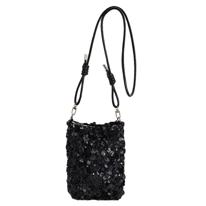 Sac bandoulière simple à paillettes, mignon, grande capacité, mini sac carré, sac à main, sac messag