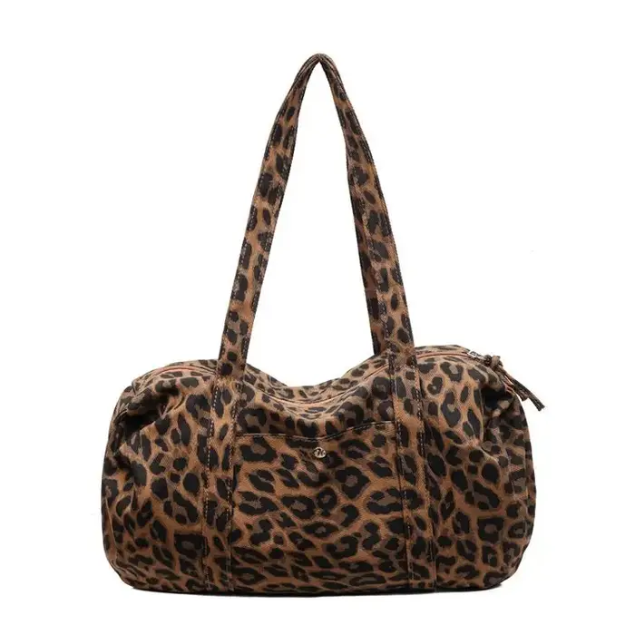 Sac fourre-tout grande capacité imprimé léopard pour femme, nouveau style 2026, idéal pour les traje