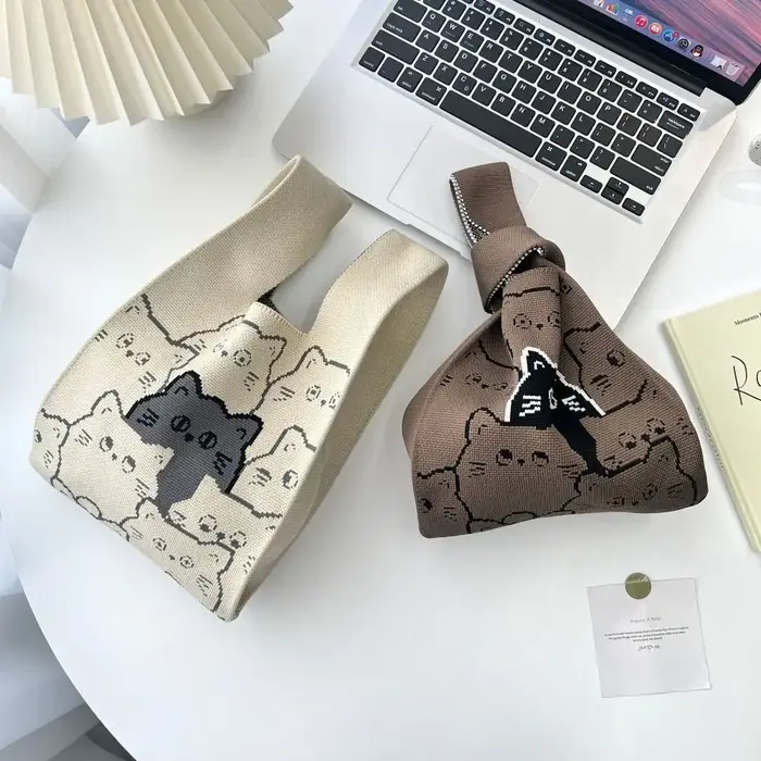 Sac à main en tricot de chat pour filles