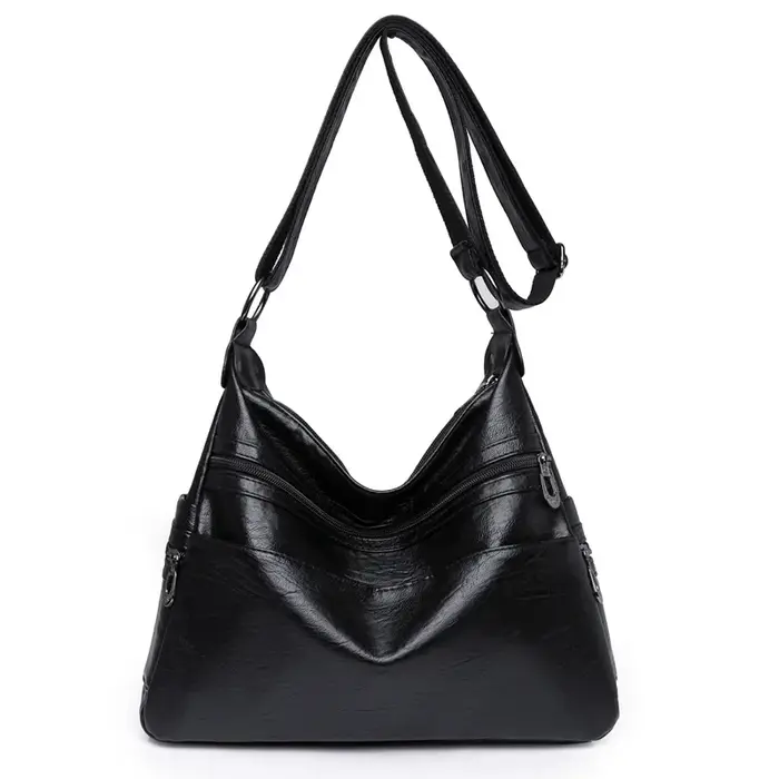 Sac messager en cuir PU pour femme, sac à main vintage, grande capacité, sac à main Hobo décontracté