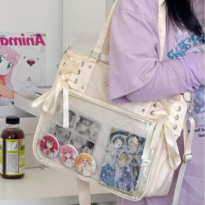 Sac à bandoulière de Style collégial avec ruban