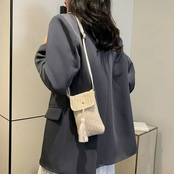 Sac à main en paille tressée tendance