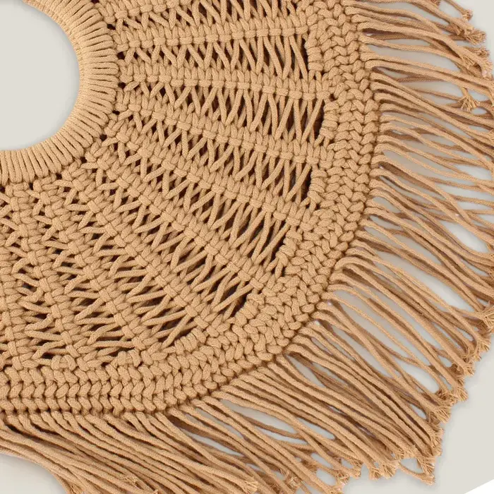Nouveau Sac Fourre-tout Hobo Demi-Lune à Pompons pour Femme
