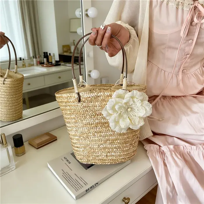 Sacs à main en paille au design simple pour femmes