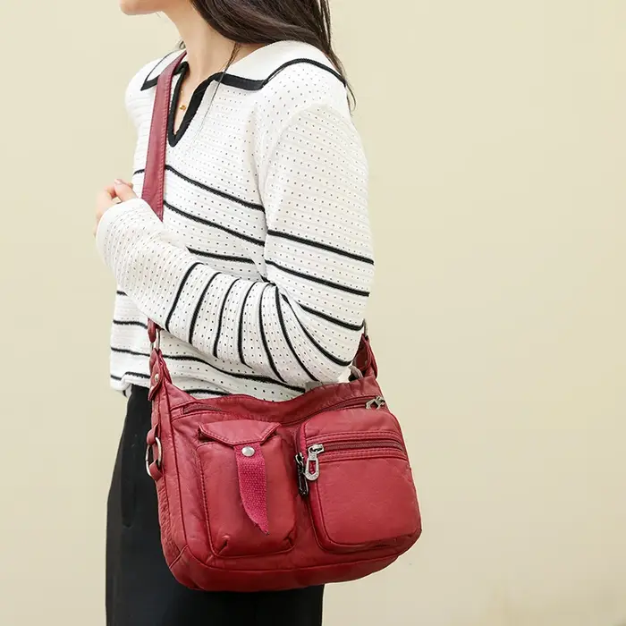 Sac à bandoulière de loisirs en cuir pour femmes
