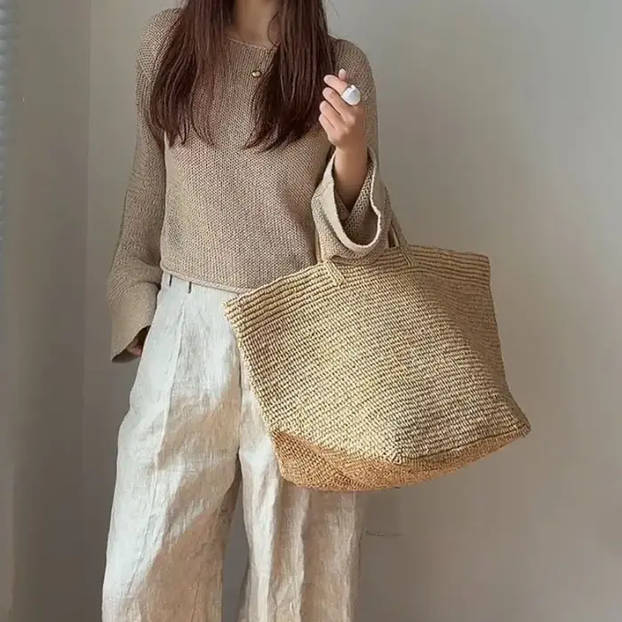 Sac de plage en paille