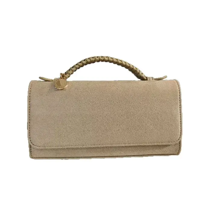 Sac à main en daim Stella pour femme, sac bandoulière à pois argentés, sac polyvalent à porter à la main, collection Printemps 2026, avec boucle magnétique souple