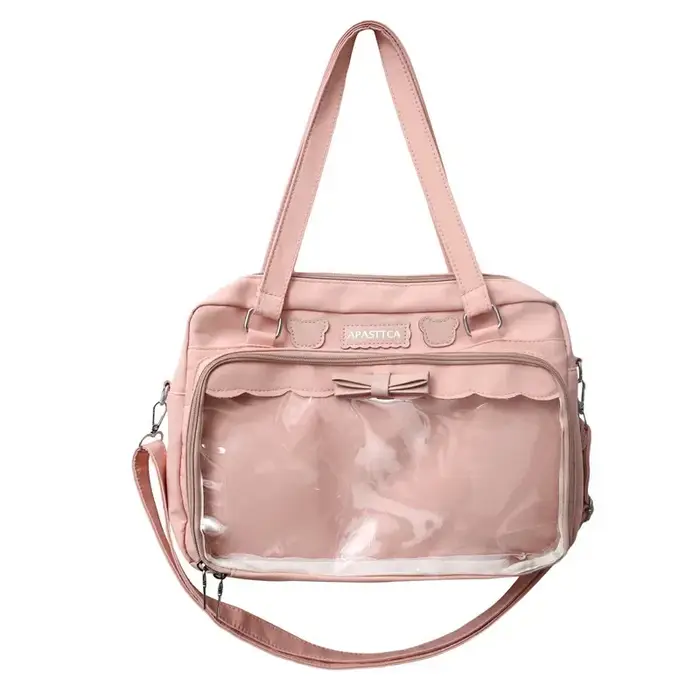 Japonais mignon Transparent toile Itabag mode filles un sac à bandoulière étudiant personnalité sac 