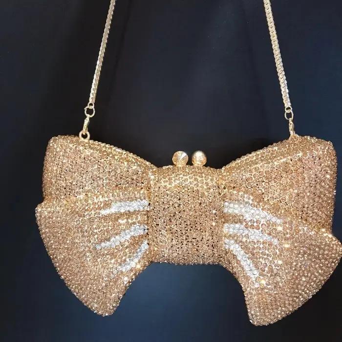 Pochette de soirée en cristal rose pour femmes