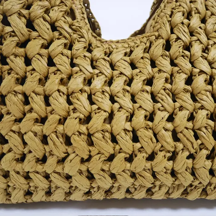 Mode paille pince coquille pochette pour femmes concepteur papier tissé sacs à main décontracté vintage