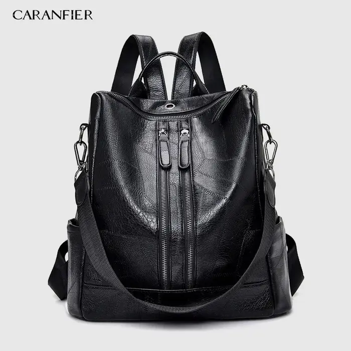CARANFIER femmes sac à dos de haute qualité jeunes sacs à dos en cuir pour adolescentes femme école 