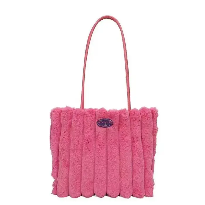 Sac fourre-tout en fausse fourrure pour femme