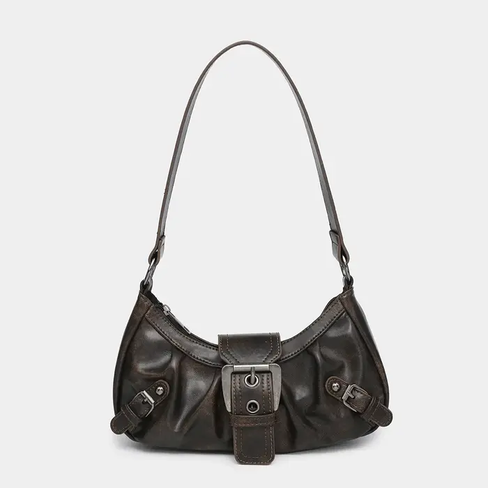 Sac à Main Vintage à Rivets en Cuir pour Femme, Petit Sacoche de Styliste, Y2K