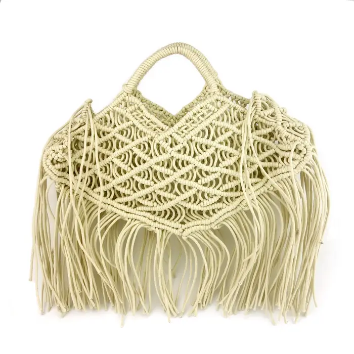 Sac fourre-tout bohème à franges en filet, sacs à main de créateur pour femmes en corde tressée ajou