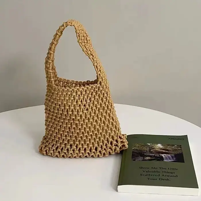 Sac fourre-tout d'été tissé à la main ogo Crochet