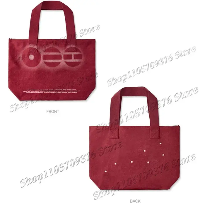 Sac fourre-tout en toile imprimé ARIRANG noir et rouge