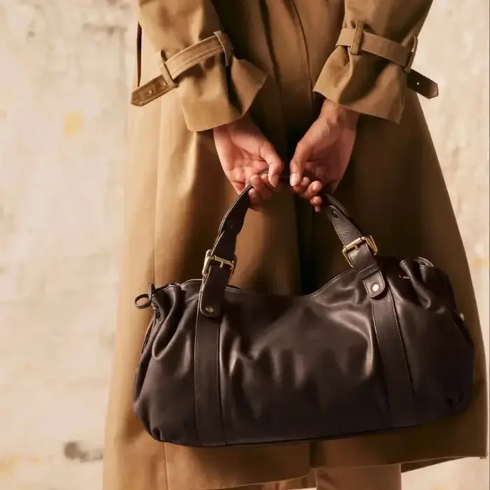 Sac Hobo Femme en Cuir Souple 2026 – Sac à Bandoulière Plissé Noir Vintage Grande Capacité, Inspirat