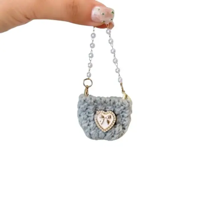 Sac à bandoulière en chaîne de perles miniatures, sac à bandoulière tricoté tressé au Crochet, sac à main coloré, Mini sac à bandoulière pour habiller
